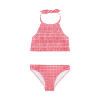 smocked halter bikini