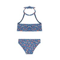 smocked halter bikini