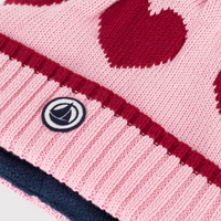 knit heart beanie