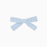 soft ribbon bow clip blue stripe
