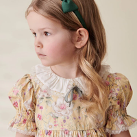 girls small bow headband dark green