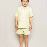 baby yellow gingham shorts set