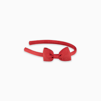 girls small bow headband red