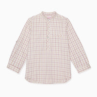 boys burgundy check jazmin shirt