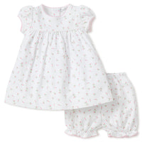 baby multi garden roses dress & diaper cover