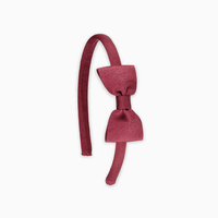 girls small bow headband burgundy