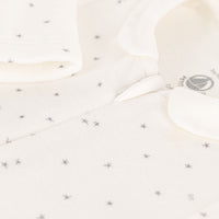 baby boy white velour star zip collar footie