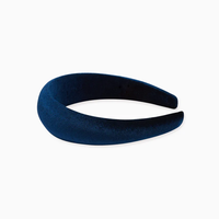girls navy velvet wide headband