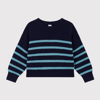 girls navy striped sweater
