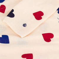 baby girl heart print side snap footie