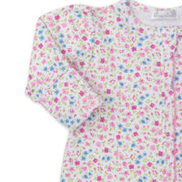 baby girl pink floral fantasy footie w/zip