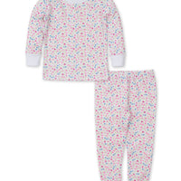 baby girl pink floral pajama set