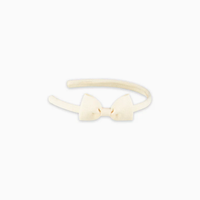 girls small bow headband off white