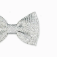 girls small bow clip silver