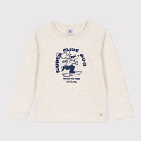 boys cream ls dog tee