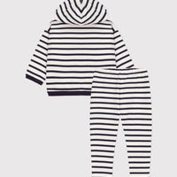 boys navy white 2pc hoodie & pant set