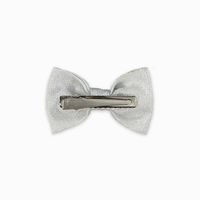 girls small bow clip silver
