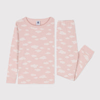 girls pink cloud loungewear ls top & pant