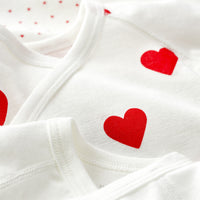 baby girl red 3 pk hearts ss crossover bodysuit