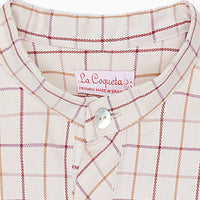 boys burgundy check jazmin shirt