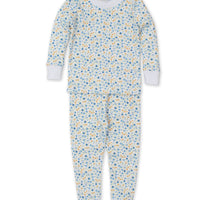 baby girl blue floral pajama set
