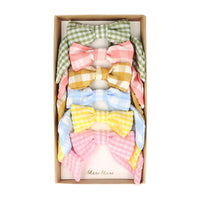 gingham hair bows