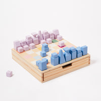 wooden chess & checkers