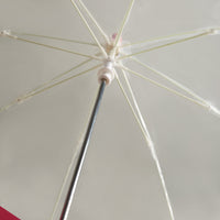 moustache umbrella bright pink
