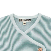 baby fine striped newborn set bleu