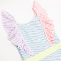 seersucker ruffle swimsuit