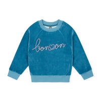 velour sweatshirt bleu sorbonne