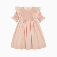 vinta smock dress pink polkadot