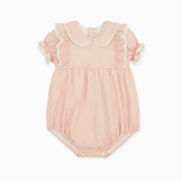 neva rompersuit pink polkadot