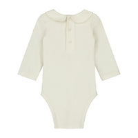 baby collar onesie cream