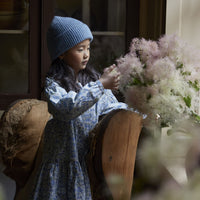 carey ruffled dress blue