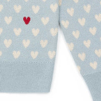 hearts sweater bleu petanque