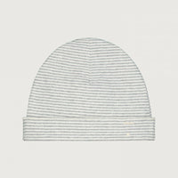 baby beanie stripe grey cream
