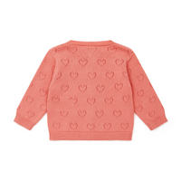 baby heart cardigan rose