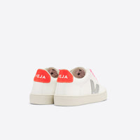 esplar laces chromefree sneakers white silver orange fluo