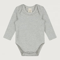 baby striped long sleeve onesie grey melange