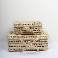 woven suitcase basket