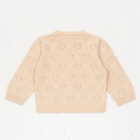 baby heart cardigan tan