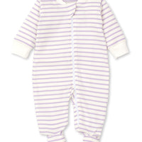 footie onesie lilac stripe