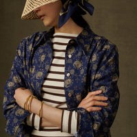 katy long sleeve tee marron stripe
