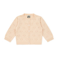 baby heart cardigan tan