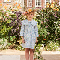 marta smock dress blue floral