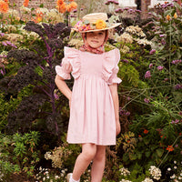 vinta smock dress pink polkadot