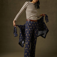 katy long sleeve tee marron stripe