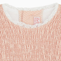 vinta smock dress pink polkadot