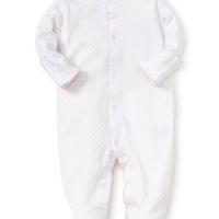 baby new kissy dots print footie white pink